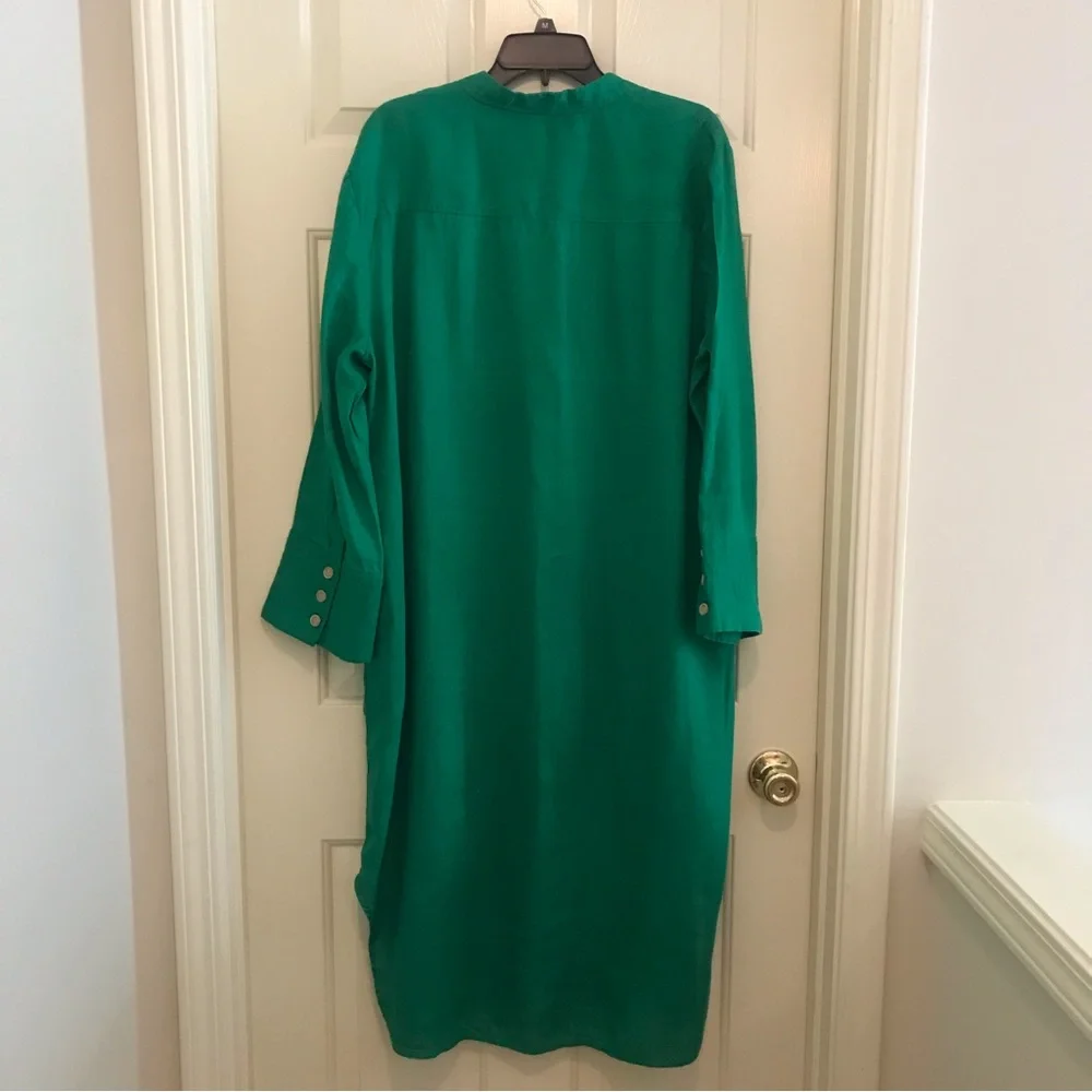 Zara linen tunic dress emerald green XL_15
